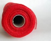RED Deco Poly Mesh Roll 21in x 10yds : Ruby Cherry Christmas Geomesh for your Holiday Decorations