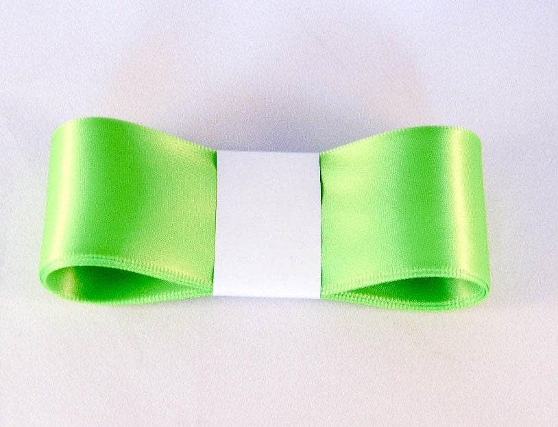 5 yards of Chartreuse Green Double Face Satin Ribbon 1 1/2 inch width  ( 15 feet )  Lime, Apple