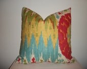 20 x 20 Multicolor Ikat Suzani Designer Pillow Cover - Decorative Throw Pillow