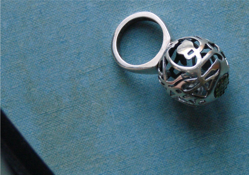 sterling silver ring orb of vines