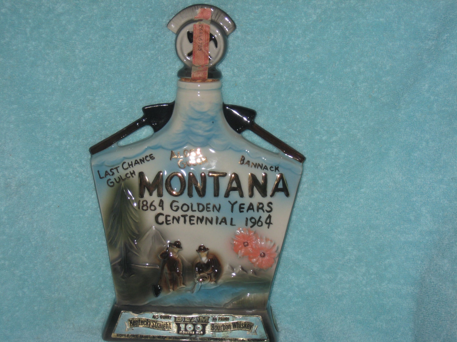 Jim Beam Montana Decanter, 1864 Golden Years Centennial 1964