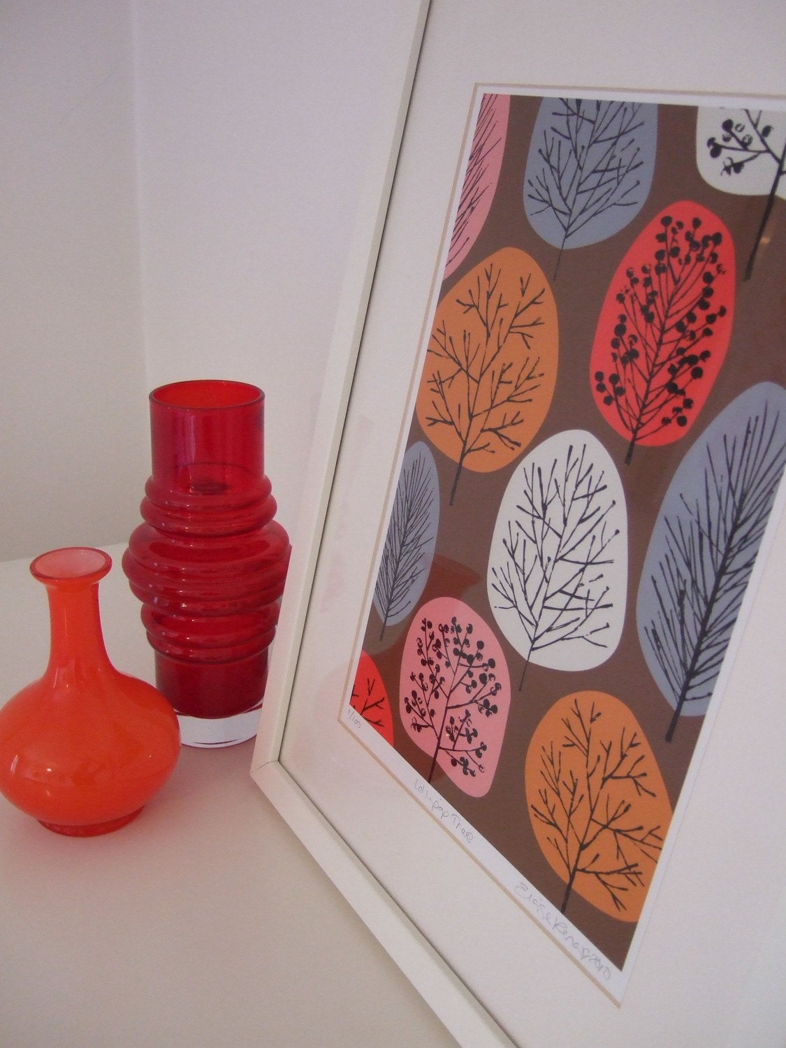 Lollipop Trees Red, limited edition giclee print