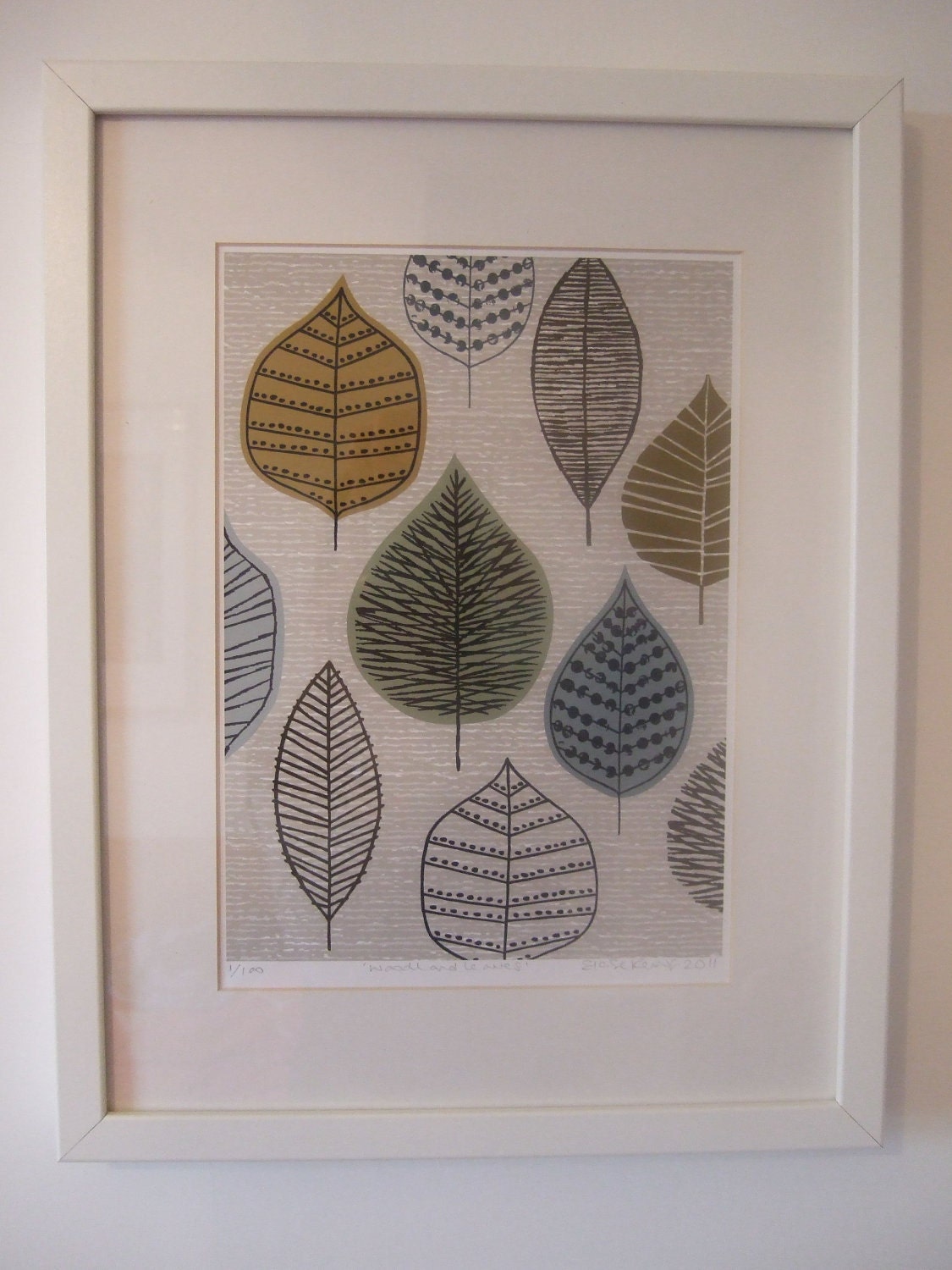 Woodland Leaves, limited edition giclee print