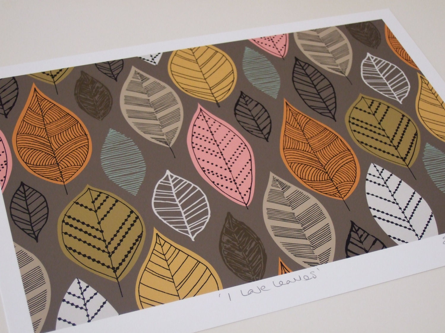 I Love Leaves, limited edition giclee print
