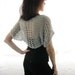 COTTON SHRUG ....Elegant Hand Knitted Summer Shrug in Light Gray