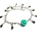 Green rose anklet metal - silver plated