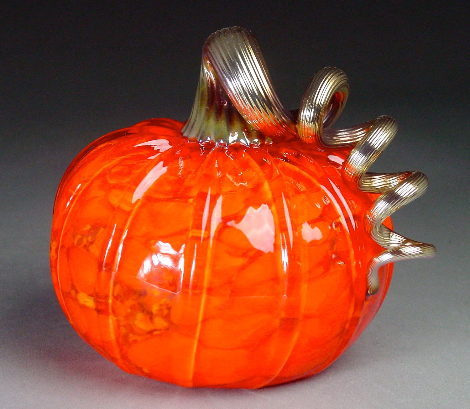 Hand Blown Glass Pumpkin Fall Harvest Mix by dunnikerdesigns