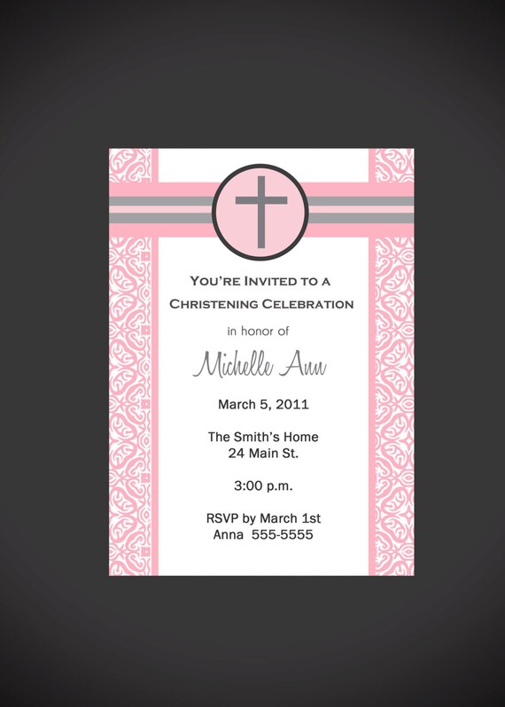 Boy/Girl Baptism Invitation Printable Il_570xn