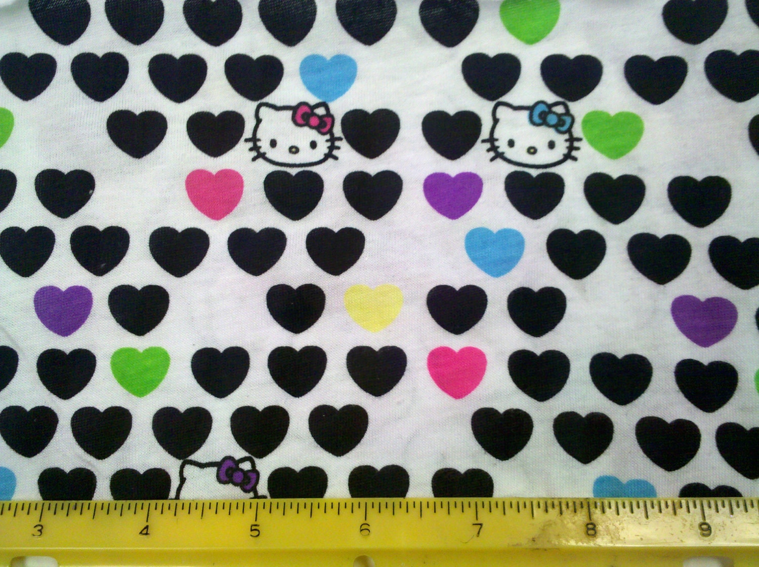 Hello Kitty Cute Hearts Cotton Knit Fabric