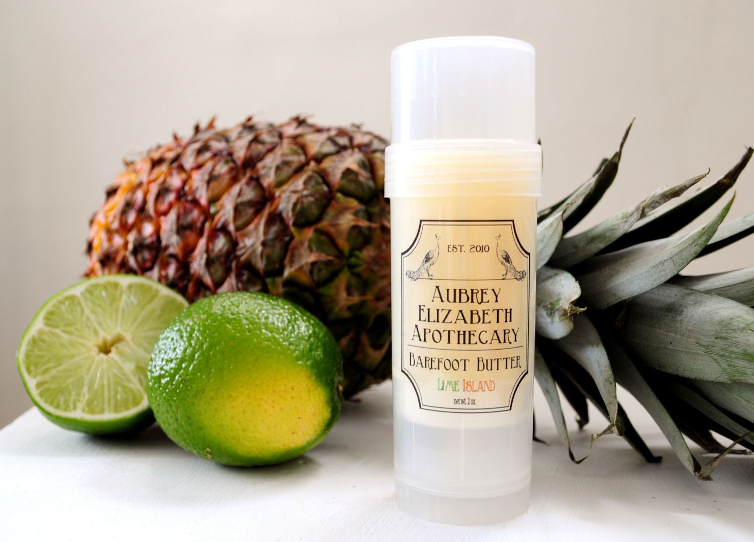 Lotion Bar Barefoot Butter in a twist up tube -  Lime island - Shea Butter
