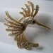 Rhinestone humming bird brooch VJSE