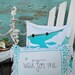 Turquoise "Wait for Me" Nautical Vintage Pillow by searchnrescue