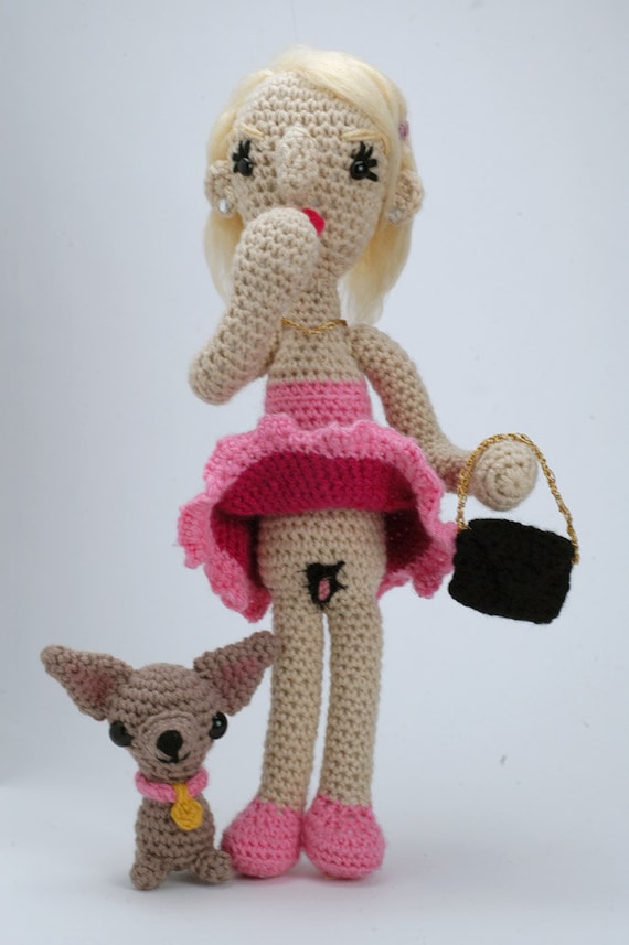 Cairo Sheraton, the So-So Socialite - (Ready to ship) "antigurumi" amigurumi crocheted doll (MATURE content)