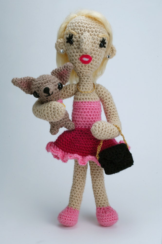 Cairo Sheraton, the So-So Socialite - (Ready to ship) "antigurumi" amigurumi crocheted doll (MATURE content)
