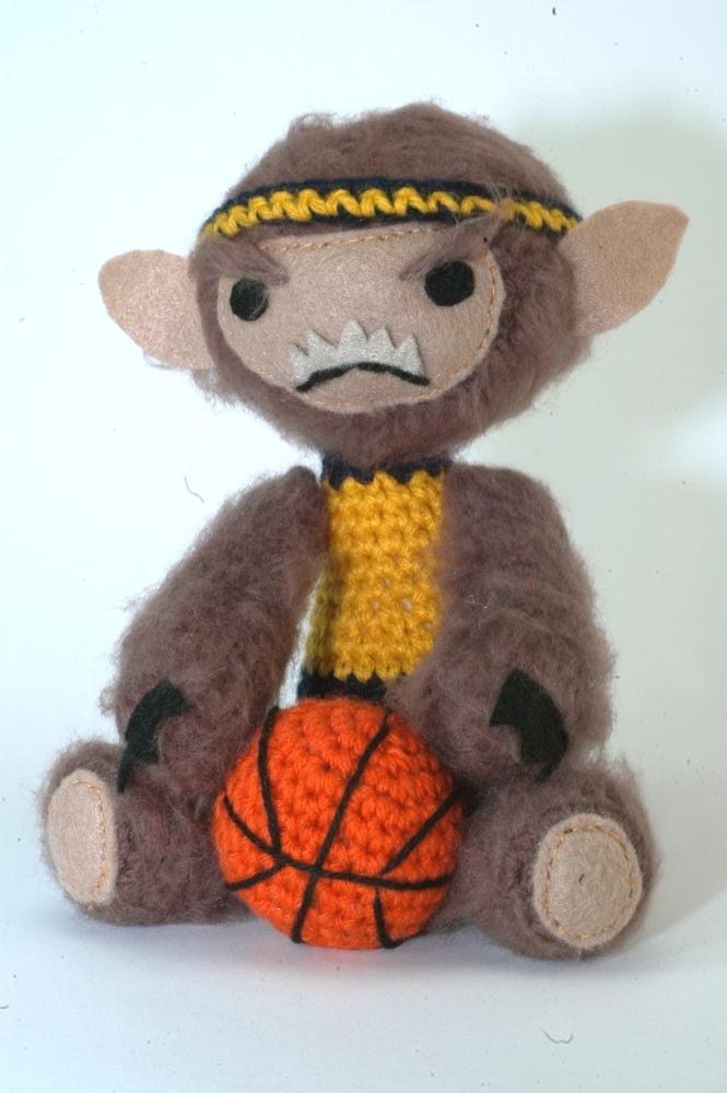 Teen Wolfy amigurumi werewolf figure with Basketball