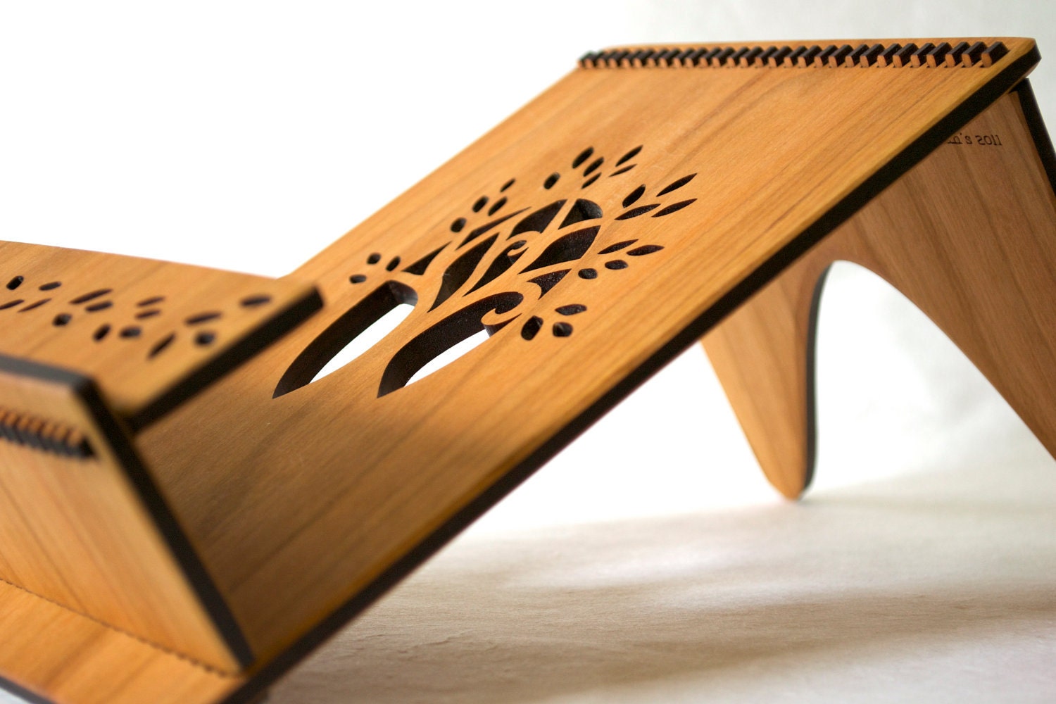 Cherry Wood Cook Book Stand - Tree