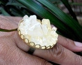 Quartz Crystal Cluster Ring - Limited Edition - 1.5" round - natural rock crystal 2 - large stone ring