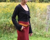 Organic Clothing - Organic Felted Wool Midi Skirt  - Shown in Wine - Made to Order