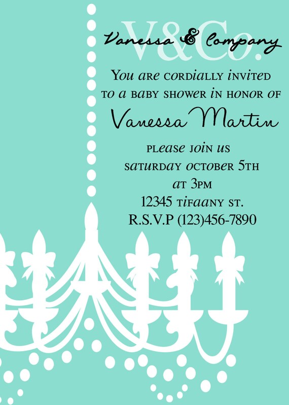 Tiffany Inspired printable baby shower invitation Il_570xn