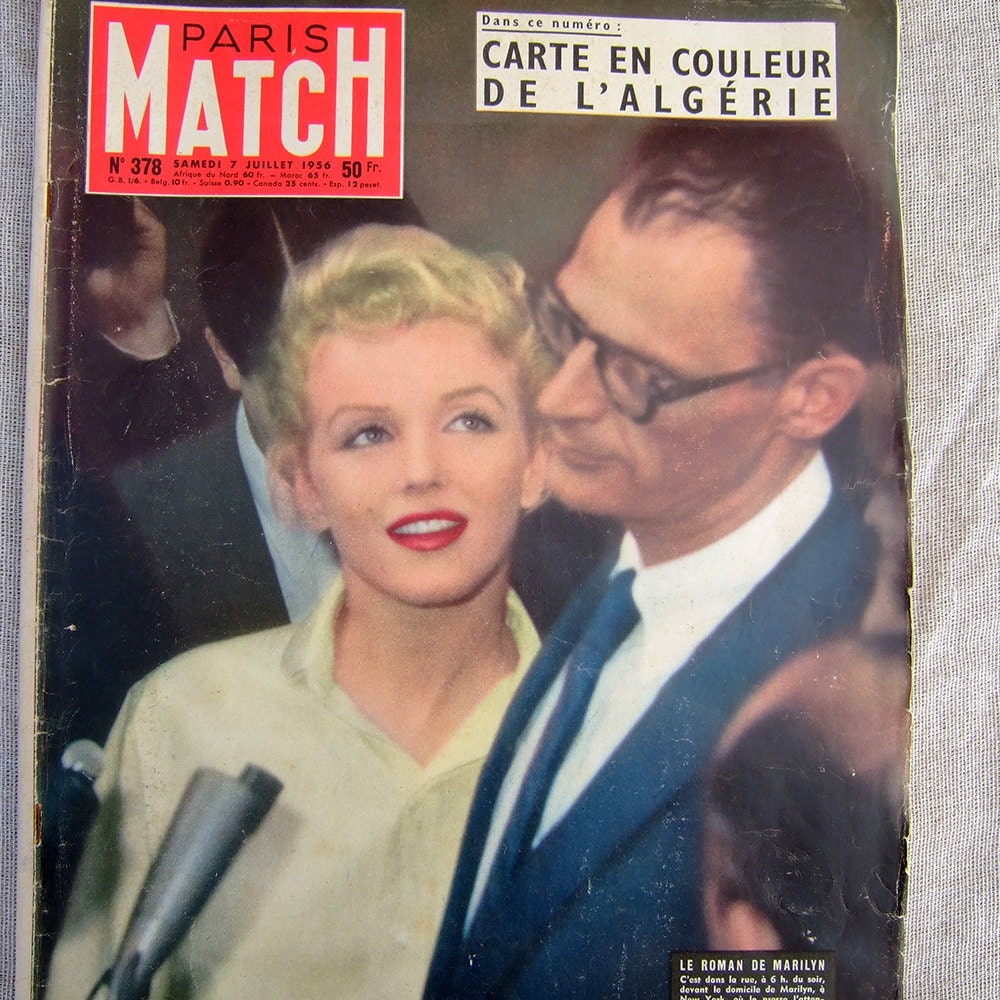 Marilyn Monroe Magazine Arthur Miller marriage 1956 French Magazine
