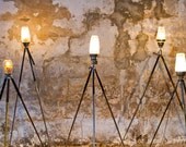 Table Lamp Upcycled Vintage Camera Tripod Alcohol Shaker Lamp