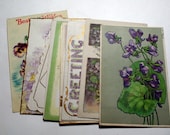 10 Early 1900s Greeting Postcard Assortment - Shades of Purple