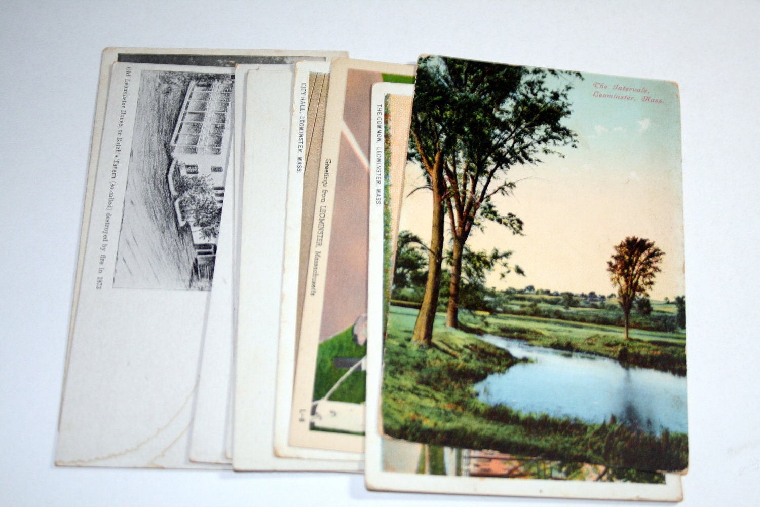 10 Vintage Leominster Massachusetts Postcards Blank - Wedding Guestbook