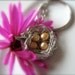 Handmade Mother Keychain Silver Hummingbird Birds nest - four children mom gift ideas - Handcrafted Four Yellow Pearls Key chain