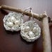 Easter egg earrings, Birds Nest Earrings 3 white pearls egg nest and silver, Easter