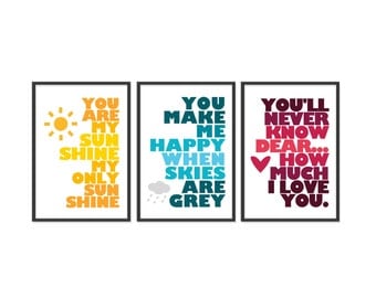 S A L E // You are my sunshine (set of three 5x7 Prints)