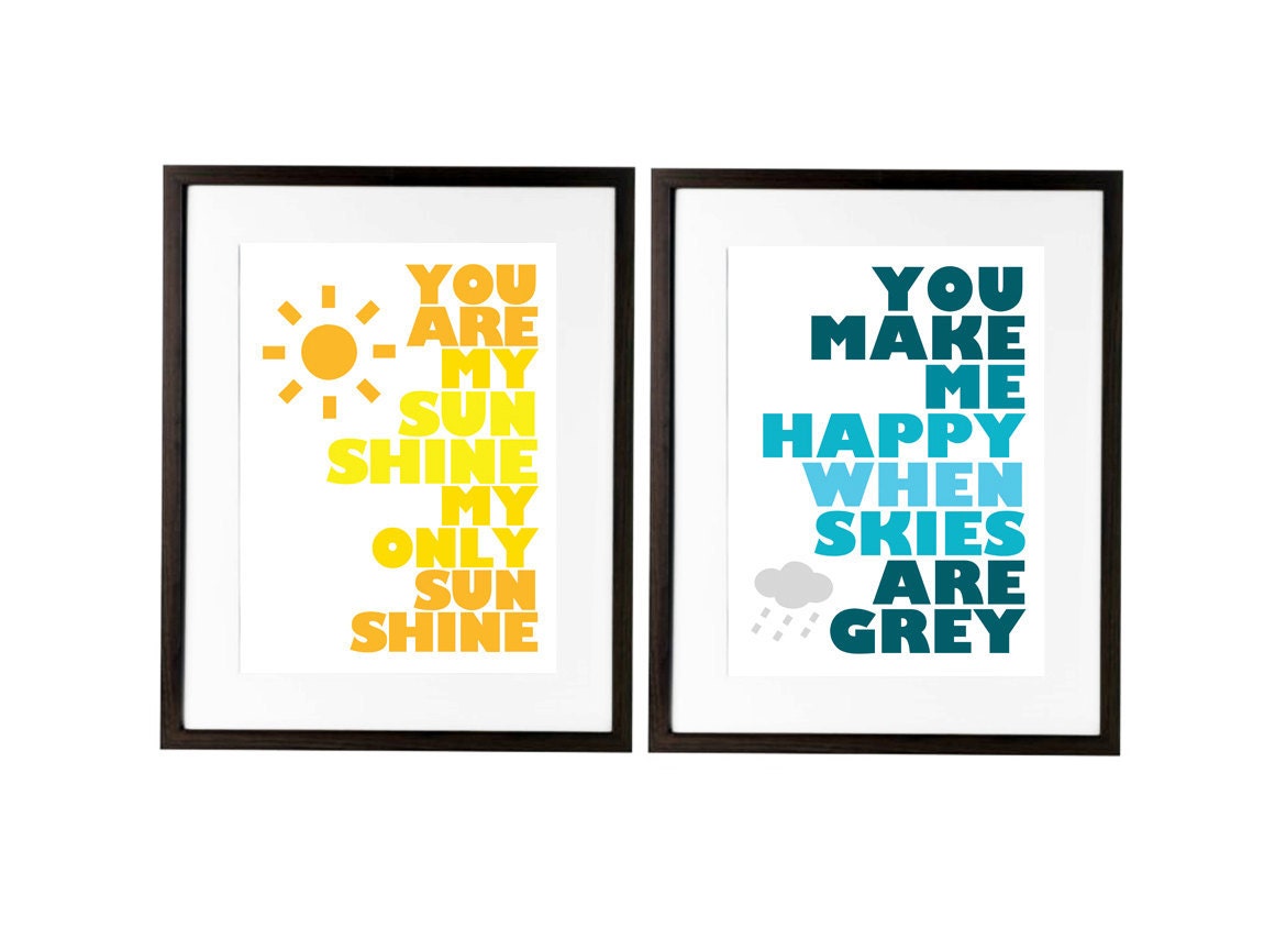 You Are My Sunshine for Ikea frame SET OF TWO 13x19 prints