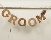Bride and Groom Chair Banners in Light Honey