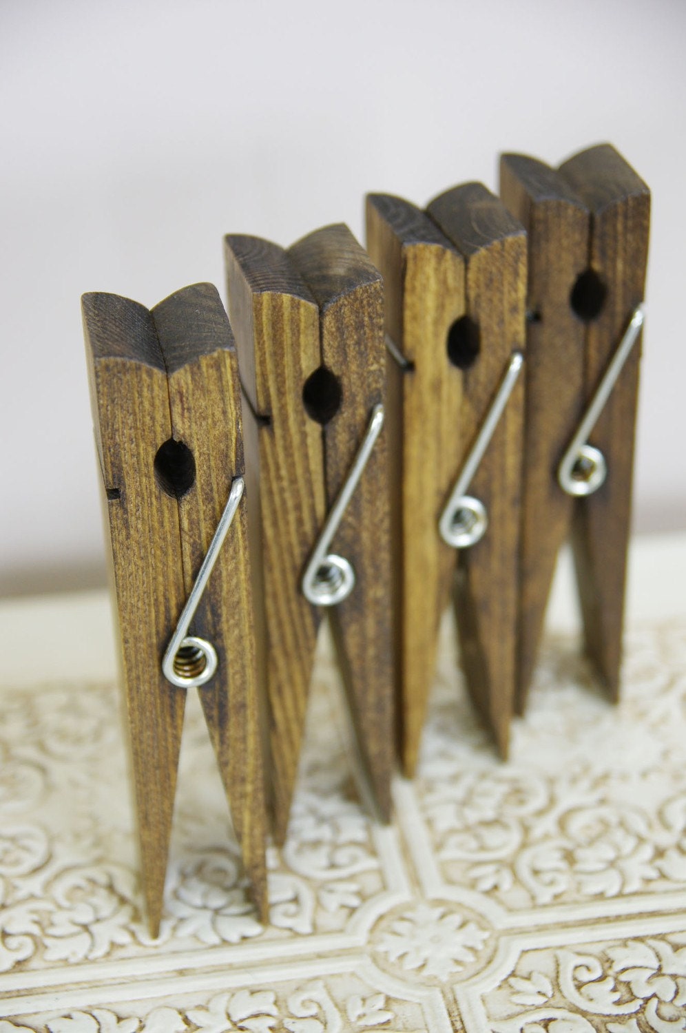 10 Large Wood Clothespins - Set of 10 - Photo holder, table number holder, memo