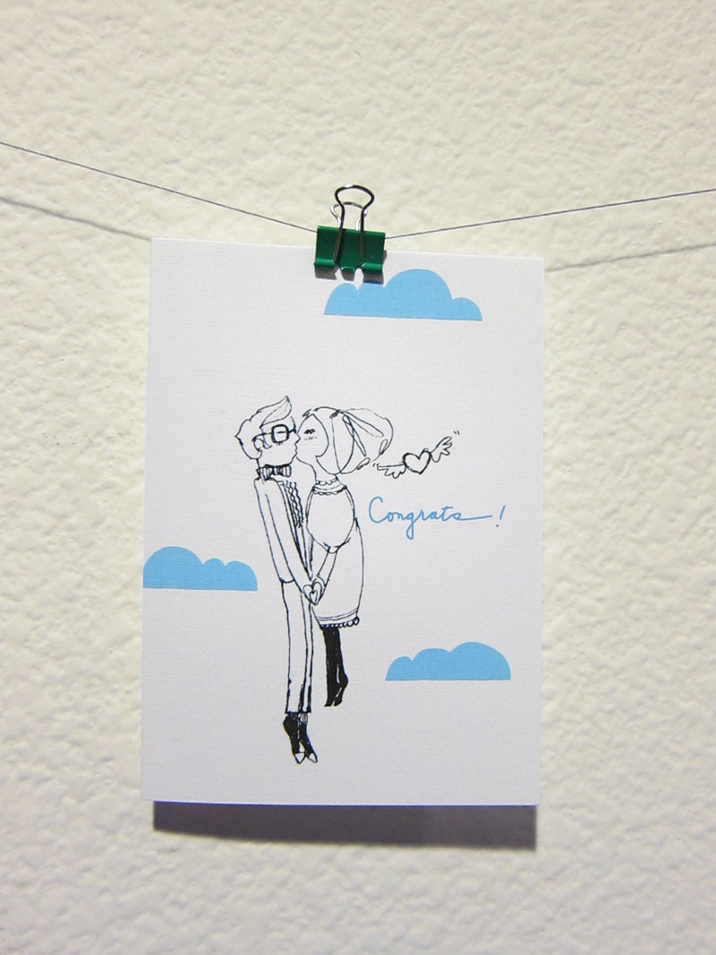 Cloud Couple Congratulations Greeting Card