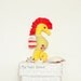 Patchwork yellow seahorse Cotton seahorse toy Fancy stuffed animal Striped, nautical plush, Yellow seahorse, Size 8.2 inch/ 21cm