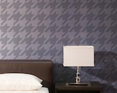 Large Graphic Houndstooth Wall Stencil  for DIY Modern Wallpaper Look