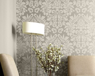 Large Wall Stencil Fabric Damask Allover Stencil for Easy DIY Wallpaper Decor