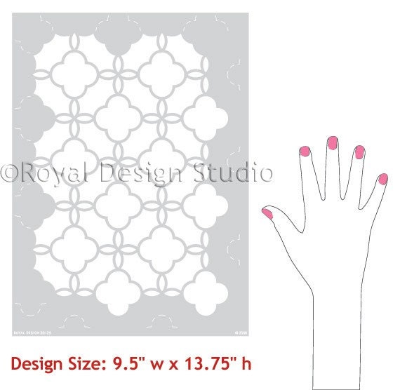 Furniture and Wall Stencil Eastern Lattice Stencil for Chic DIY Surface Decor