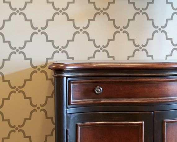 Moroccan Wall Stencil Small Moorish Trellis Allover Stencil for Wallpaper Look