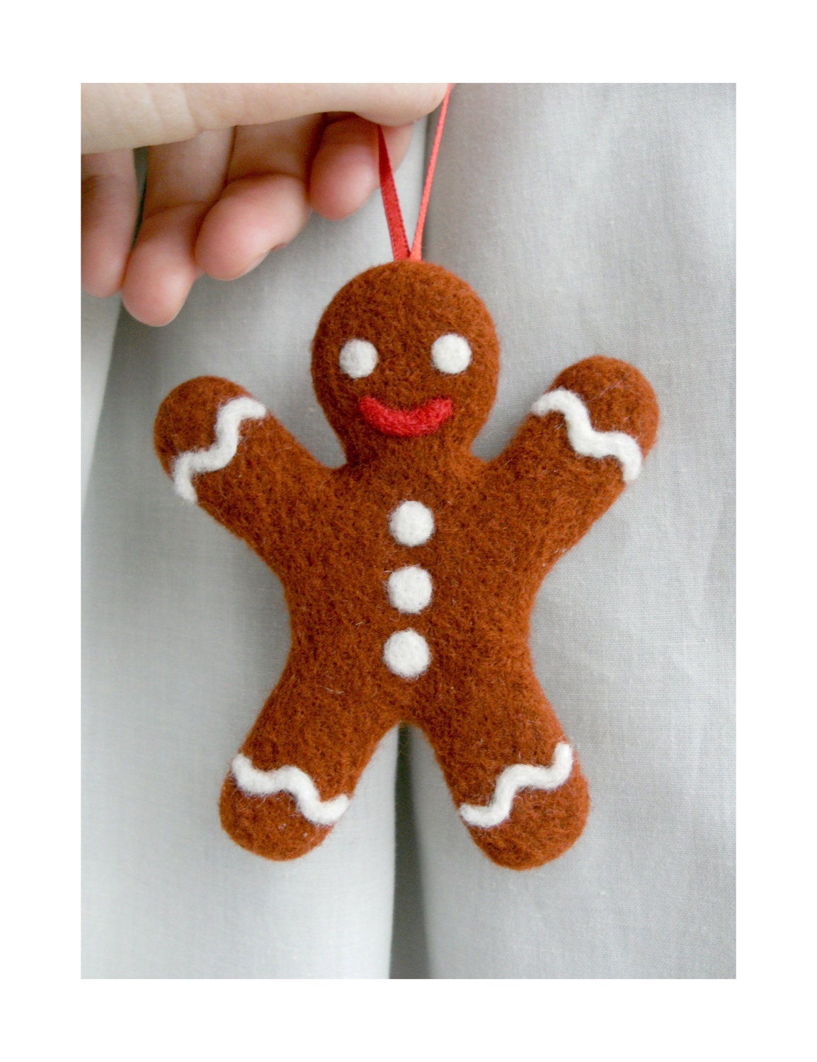 Needle Felted Gingerbread Man Christmas Decoration By Felttree 4330