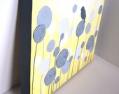 Textured Yellow and Grey Nursery Art,  Impasto 12x16 Acrylic on Canvas, Made to Order