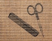 Barber Tools-Digital Downloads No. 176 - Victorian Haircut - Download and Print - Image Transfer for Tote Bags, Pillows, Tea Towels and More