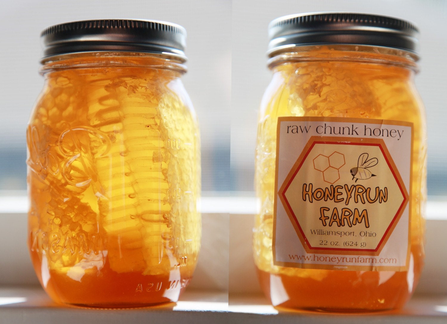 Pure Raw Chunk Honey Pint - 22 ounces