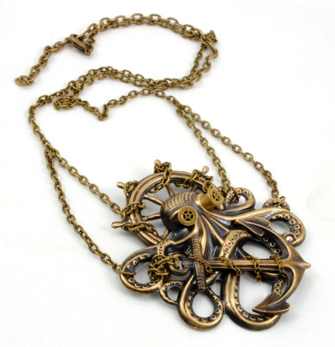 Steampunk Jewelry Steampunk Necklace Octopus Necklace Kraken Cthulhu Steampunk Goggles Steam Punk Jewelry By Victorian Curiosities