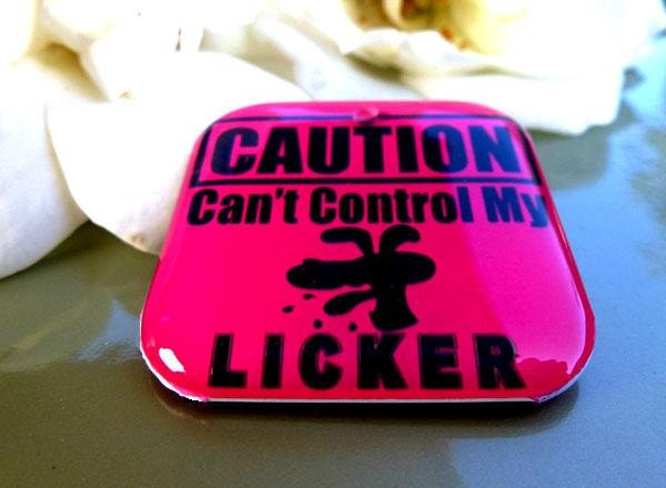 Custom Pet Tags Caution Cant Control My Licker by ID4Pet