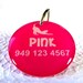 Pet ID Tags Bright Hot Pink Keep Calm and Purring On Round Shape Tag
