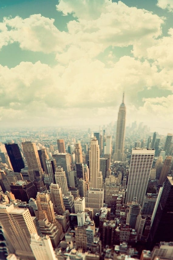 Clouds over Manhattan - 8x12 - Dramatic sky New York City fine art photograph