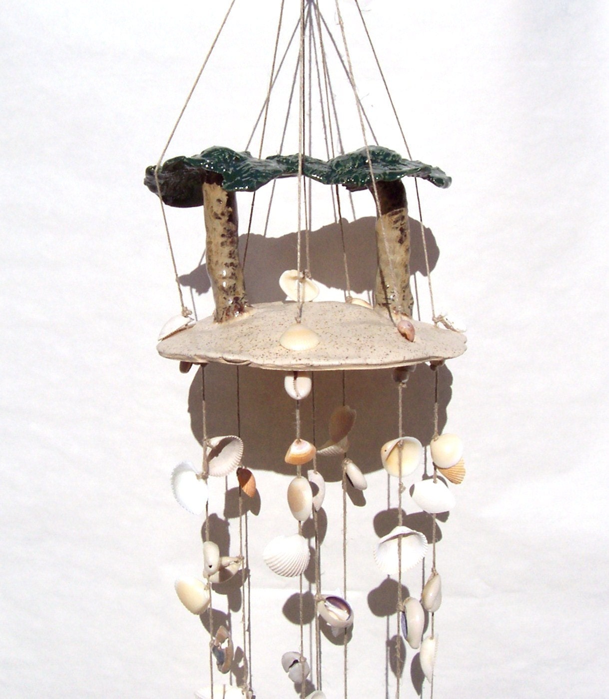 Ceramic Wind Chime Hand Sculpted Art Stoneware by Linda Sapp Long "Barefoot Island" Enjoy the Sounds of the Island