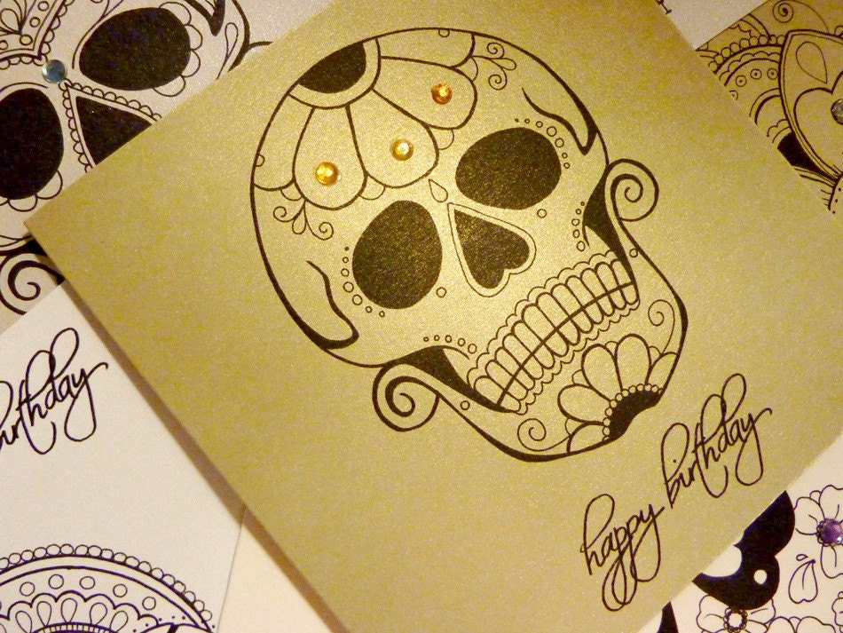 skull birthday cards