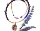 Owl totem necklace. great horned owl necklace. seed beaded necklace